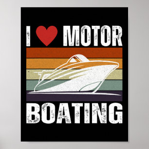 Póster Mens Funny Boater Life Speed Bote Capitán Amo M