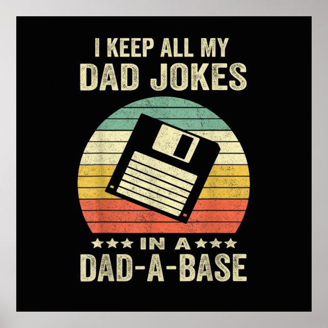 Póster Mens Funny dad Jokes in dad-a-Base (Frente)