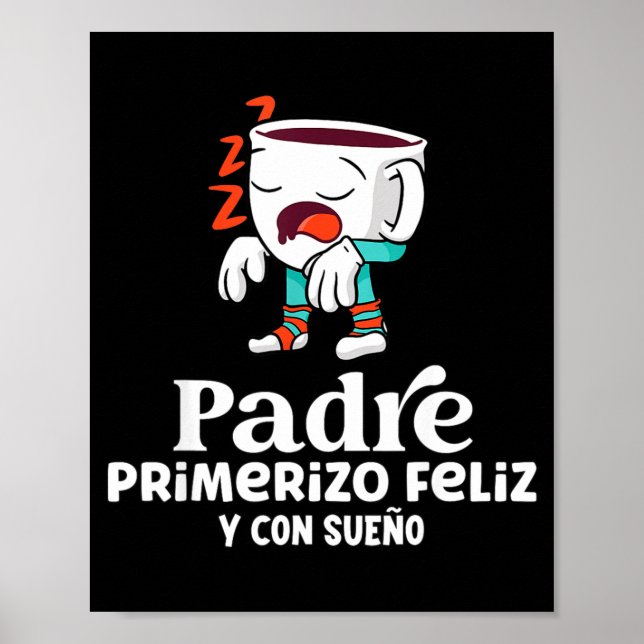 Póster Mens Funny Spanish Announcing Pregnancy Baby New D (Frente)