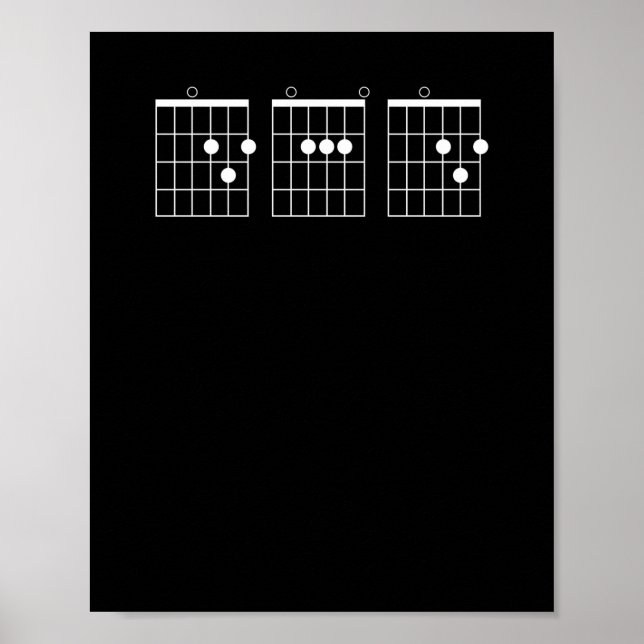 Póster Mens Guitar Chord Shirt - Papá (Frente)