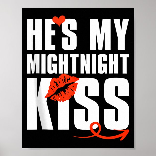 Póster Mens He's My Midnight Kiss Happy New Year Matching (Frente)