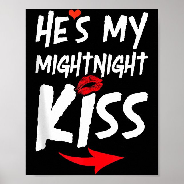 Póster Mens He's My Midnight Kiss Happy New Year Matching (Frente)