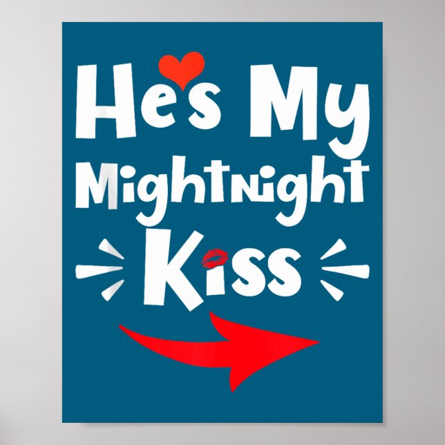 Póster Mens He's My Midnight Kiss Happy New Year Matching (Frente)