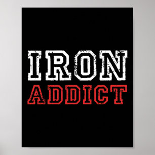 Póster Mens Iron Addict Gym Workout Fitness Bodybuilding