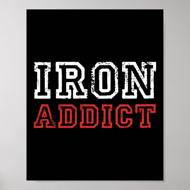 Póster Mens Iron Addict Gym Workout Fitness Bodybuilding (Frente)
