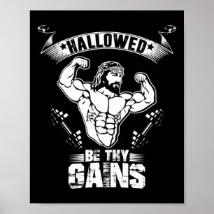 Póster Mens Jesus Bodybuilding T Shirt - Gracioso Jesus W