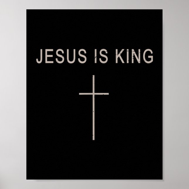 Póster Mens Jesus Christ Is King Minimalist Faith Christi (Frente)