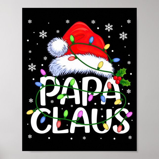 Póster Mens Papa Claus Christmas Lights Long Sleeve  (Frente)