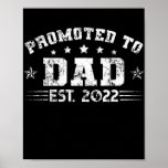 Póster Mens Promoted To Dad Est 2022 Retro New Dad<br><div class="desc">Mens Promoted To Dad Est 2022 Retro New Dad Gift. Perfect gift for your dad,  mom,  papa,  men,  women,  friend and family members on Thanksgiving Day,  Christmas Day,  Mothers Day,  Fathers Day,  4th of July,  1776 Independent day,  Veterans Day,  Halloween Day,  Patrick's Day</div>
