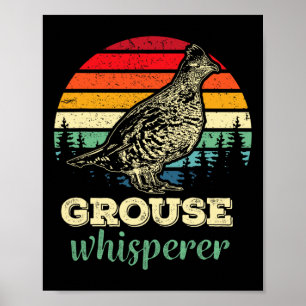 Póster Mens Retro Ruffed Grouse Whisperer Bi de caza de a