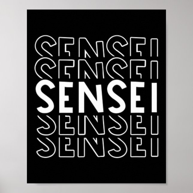 Póster Mens Sensei Martial Arts Karate Judo Entrenamiento (Frente)