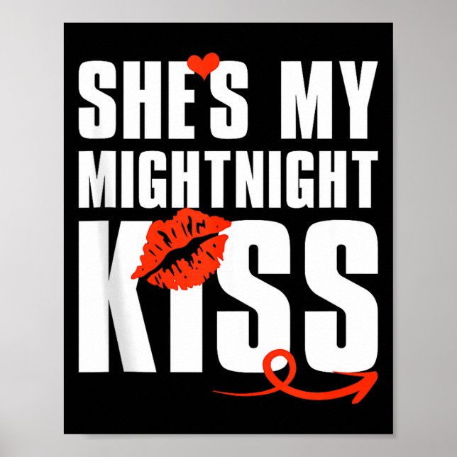 Póster Mens She's My Midnight Kiss Happy New Year Matchin (Frente)