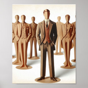 Póster Mens Suits Fashion Paper arts