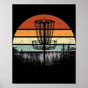Póster Mens Vintage Retro Disk Frisbee Golf Course