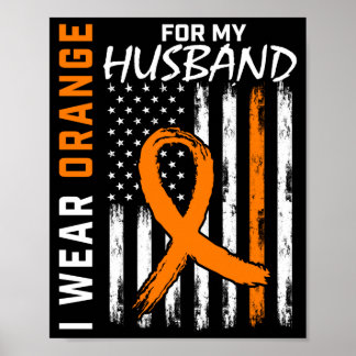Póster Mens wear orange for husband leukemia cancer