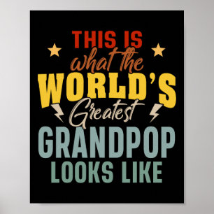 Póster Mens What The World&# s Greatest Grandpop Looks L
