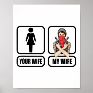 Póster Mens Your Wife - Mi esposa Tattoo _ Guns - Padres 