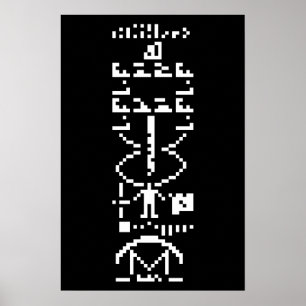 Póster Mensaje Binario de Arecibo 1974