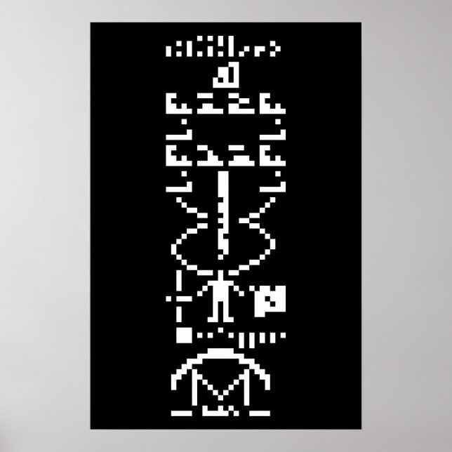 Póster Mensaje Binario de Arecibo 1974 (Frente)