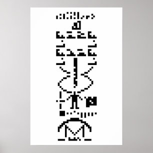 Póster Mensaje Binario de Arecibo 1974