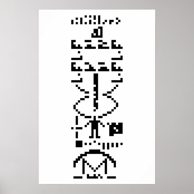Póster Mensaje Binario de Arecibo 1974 (Frente)