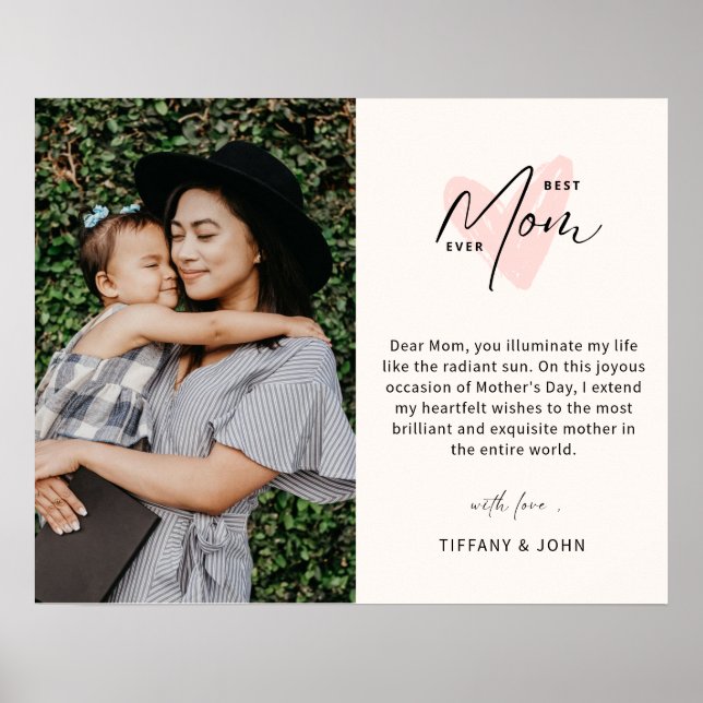 Póster Mensaje curado de guión corto de corazón rosado pa (Frente)