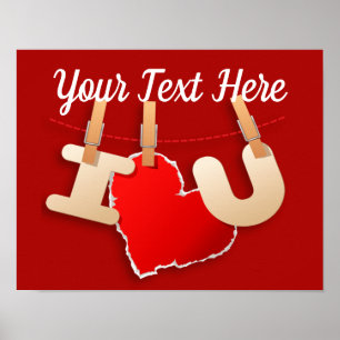 Póster Mensaje de amor claro y simple