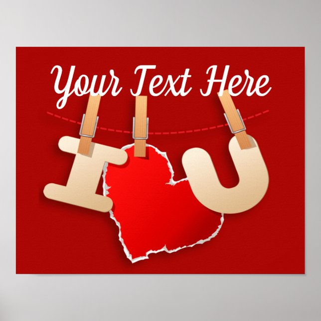 Póster Mensaje de amor claro y simple (Frente)