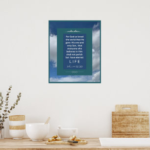 Póster Mensaje de amor - John 3-16 - 20 x 24 Poster