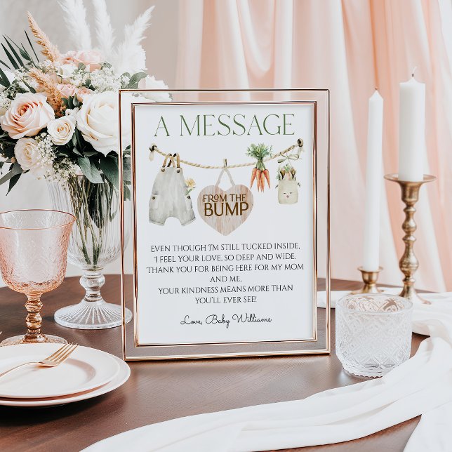 Póster Mensaje de Baby Shower Bump de la granja cultivada (Subido por el creador)