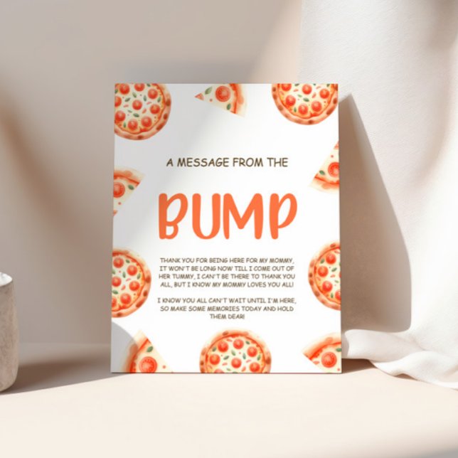 Póster Mensaje De Baby Shower Pizza Del Rótulo Bump (Subido por el creador)
