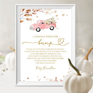 Póster Mensaje de Cumpleaños para Baby Shower de Niña con