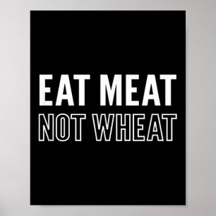 Póster Mensaje de dieta de carne de alimento motivacional