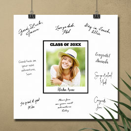 Póster Mensaje de Firma para Fiesta de Graduación en Foto