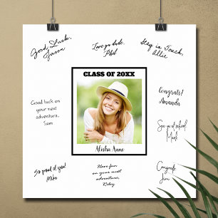 Póster Mensaje de Firma para Fiesta de Graduación en Foto