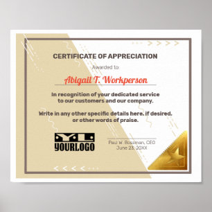 Póster Mensaje de la presentación del certificado de apre