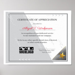 Póster Mensaje de la presentación del certificado de apre