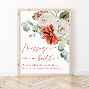 Póster Mensaje De Navidades De Invierno Rojos En Un Juego