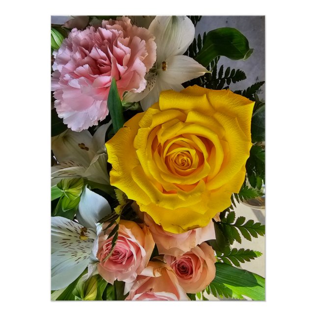 Póster Mensaje de rosa amarillo (Anverso)