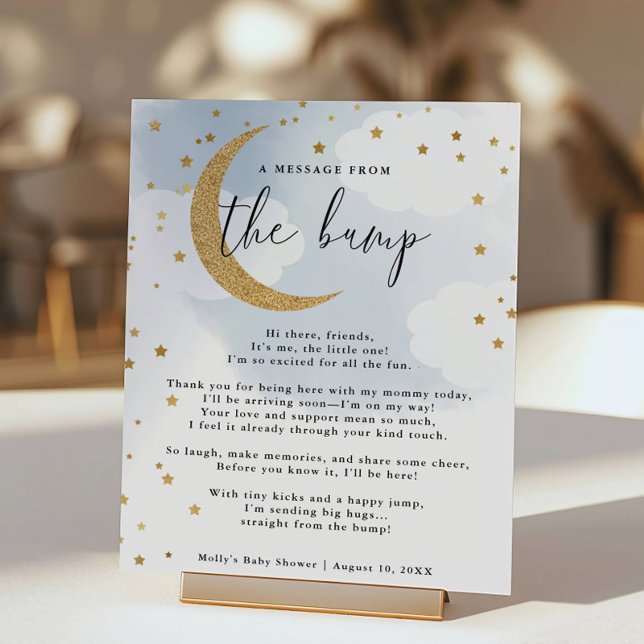 Póster Mensaje desde el Baby Shower de la luna de oro azu (Subido por el creador)