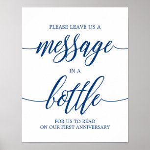 Póster Mensaje en una caligrafía azul del Rótulo Boda de 