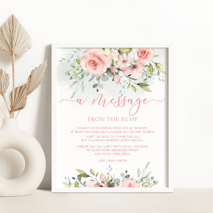 Póster Mensaje floral de Rubor desde el tope