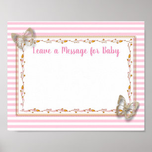 Póster Mensaje para el bebé, Poster Baby Shower Keepsake