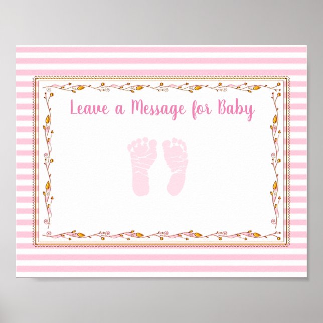 Póster Mensaje para el bebé, Poster Baby Shower Keepsake (Frente)