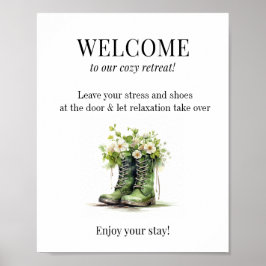 Póster Mensaje personalizado de bienvenida de alquiler de