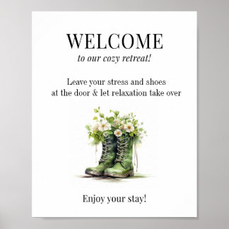Póster Mensaje personalizado de bienvenida de alquiler de