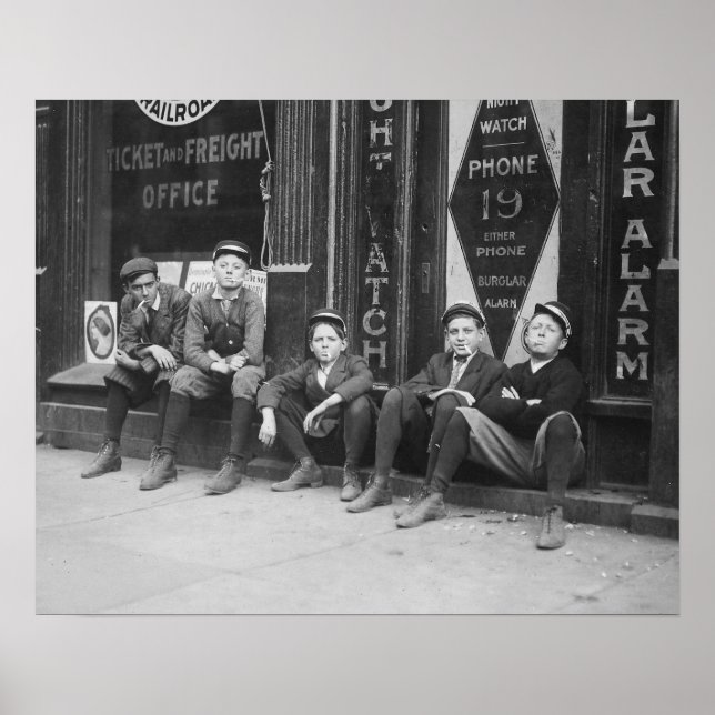 Póster Mensajeros de Telegram, 1910. Foto de cosecha de v (Frente)