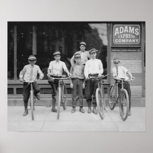Póster Mensajeros de Telegram, 1911. Foto antigua