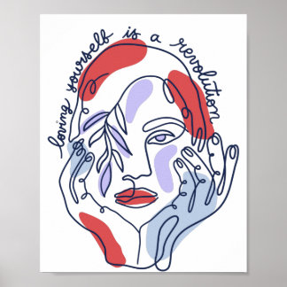 Póster Mensajes de movimiento de positividad corporal