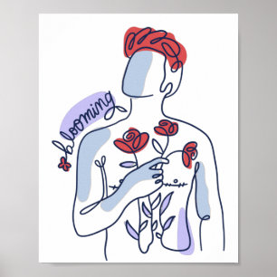 Póster Mensajes de movimiento de positividad corporal